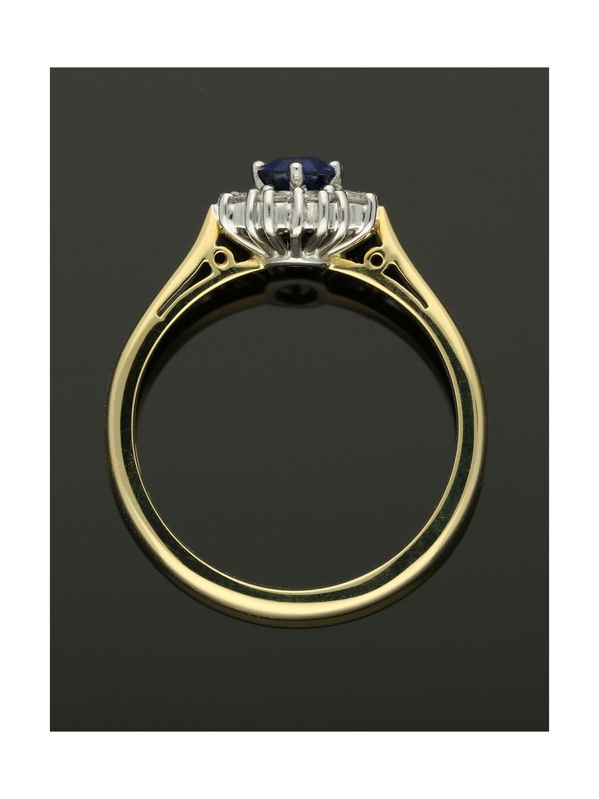 Sapphire & Diamond Cluster Ring in 18ct Yellow & White Gold