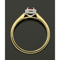 Ruby & Diamond Cluster Ring in 18ct Yellow & White Gold