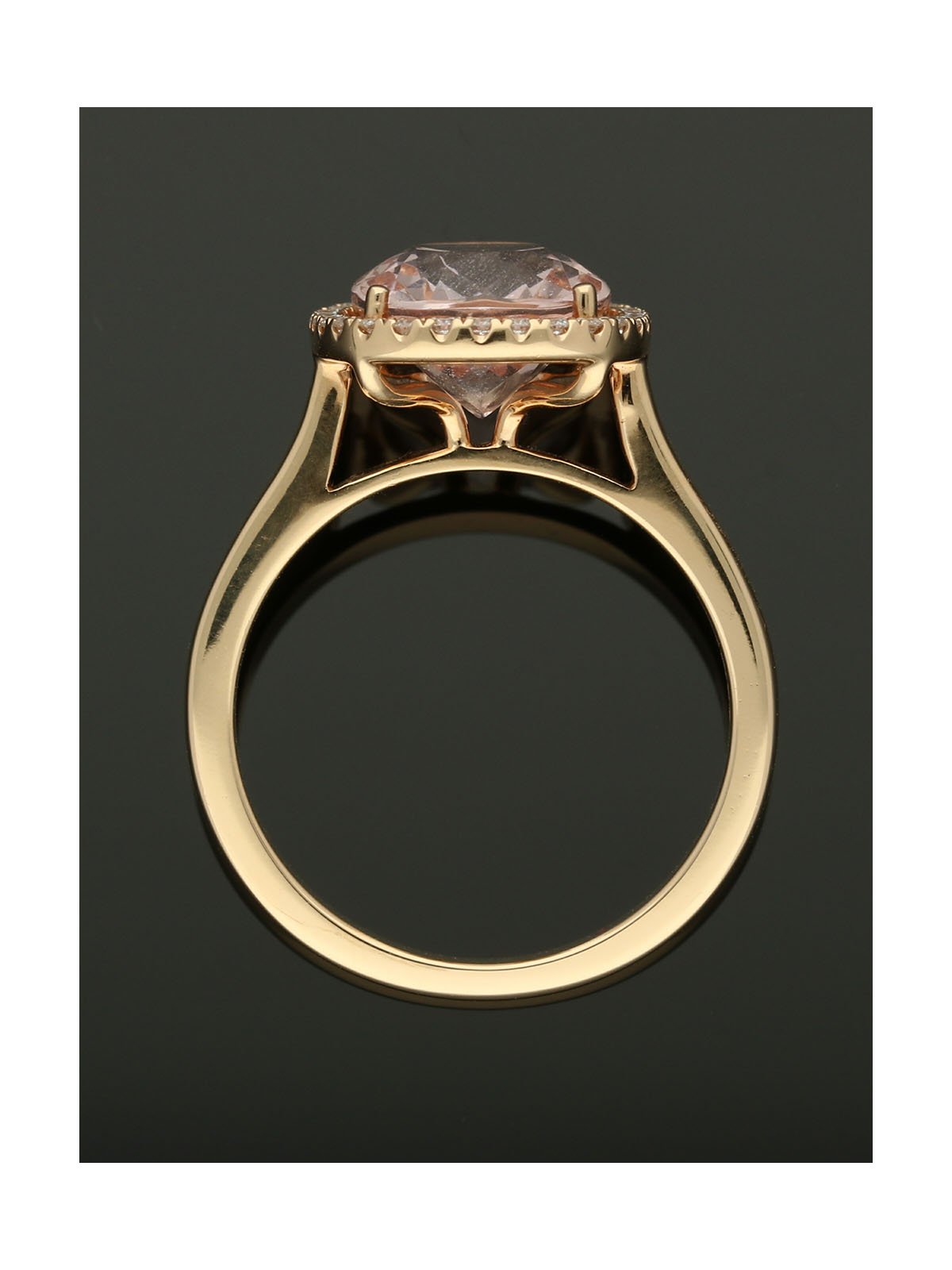 Morganite & Diamond Cluster Ring in 18ct Rose Gold