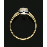 Opal & Diamond Cluster Ring in 18ct Yellow & White Gold