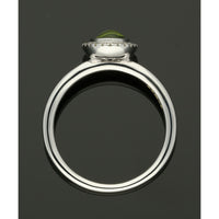Peridot & Diamond Cluster Ring in 9ct White Gold