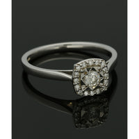 Diamond Cushion Shaped Cluster Ring in 9ct White Gold