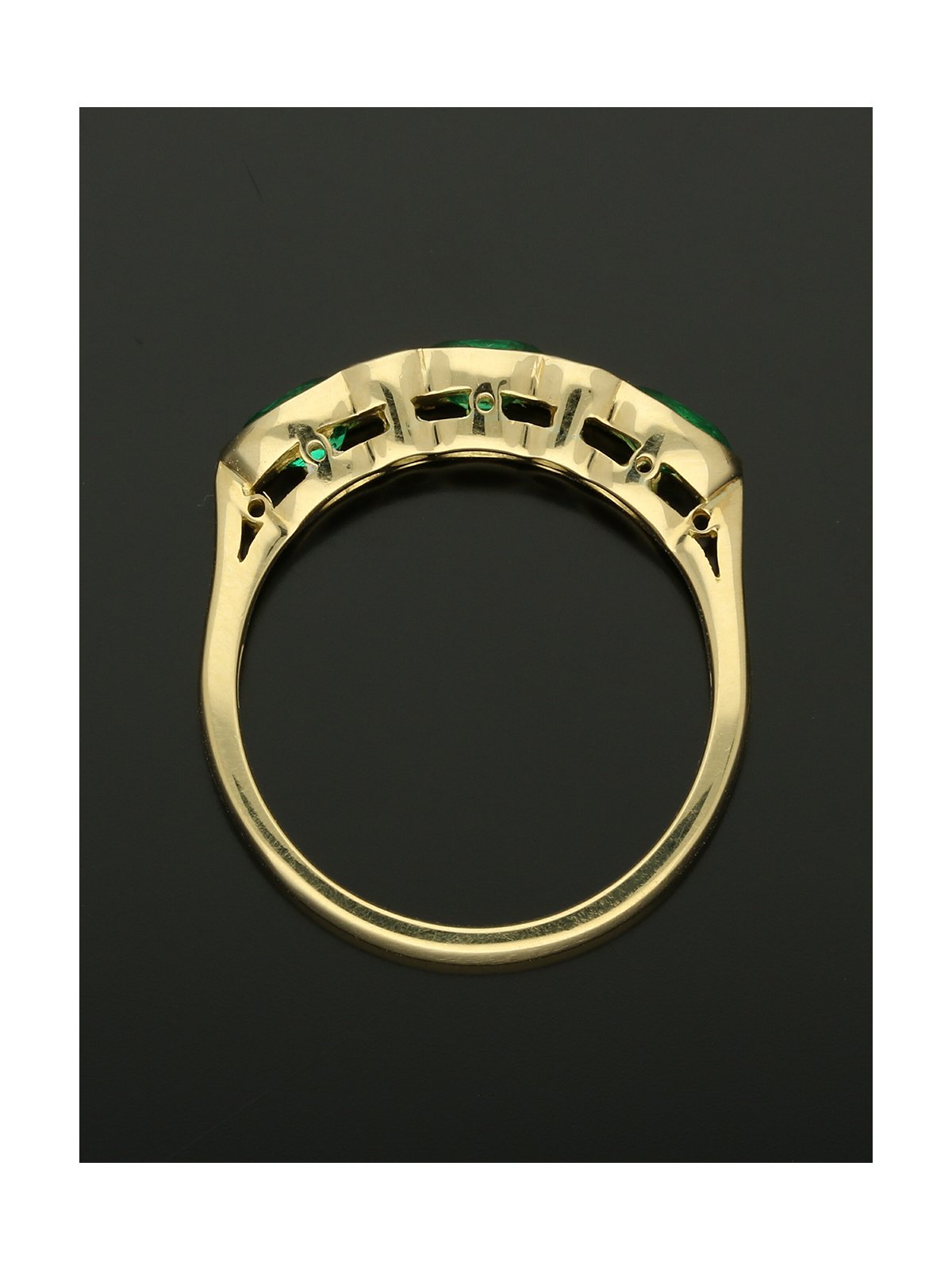 Emerald & Diamond Seven Stone Ring in 18ct Yellow Gold
