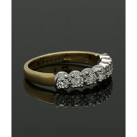 Diamond Half Eternity Ring 0.58ct Round Brilliant Cut in 18ct Yellow & White Gold