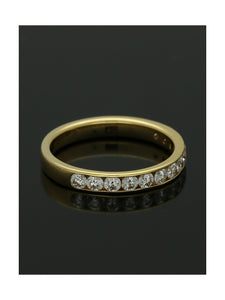 Diamond Half Eternity Ring Certificated 0.75ct Round Brilliant Cut in 18ct Yellow Gold