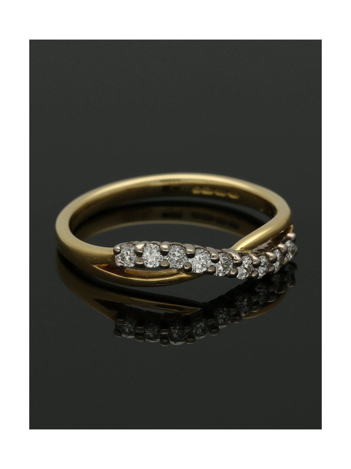 Diamond Half Eternity Ring 0.33ct Round Brilliant Cut in 18ct Yellow & White Gold