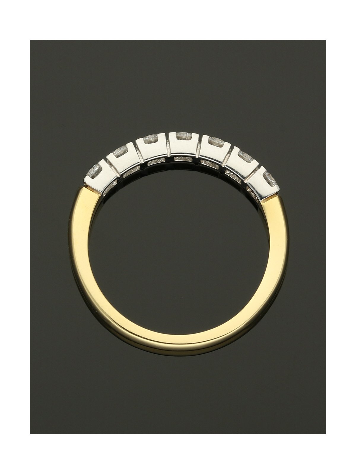 Diamond Half Eternity Ring 0.67ct Round Brilliant Cut in 18ct Yellow & White Gold