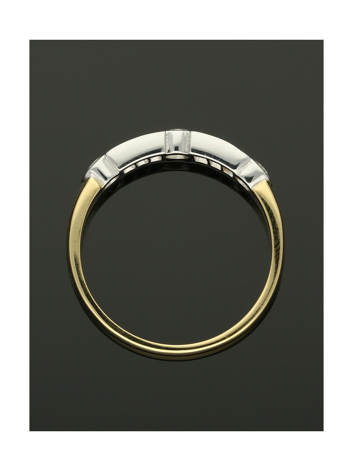 Diamond Half Eternity Ring 0.75ct Emerald & Round Brilliant Cut in 18ct Yellow & White Gold