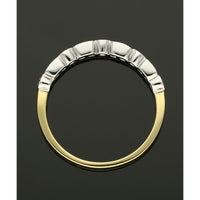 Emerald & Diamond Half Eternity Ring in 18ct Yellow & White Gold