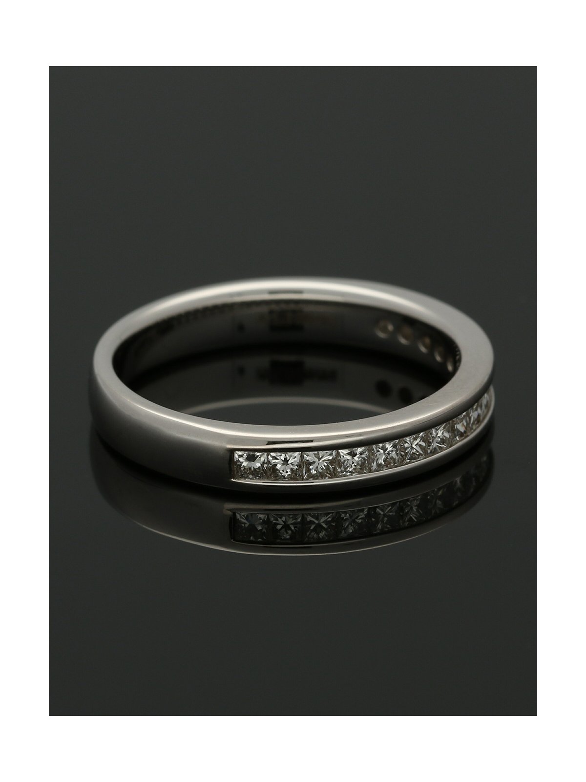 Diamond Half Eternity Ring 0.50ct Princess Cut in 9ct White Gold