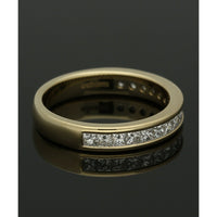 Diamond Half Eternity Ring 0.75ct Princess Cut in 9ct Yellow Gold