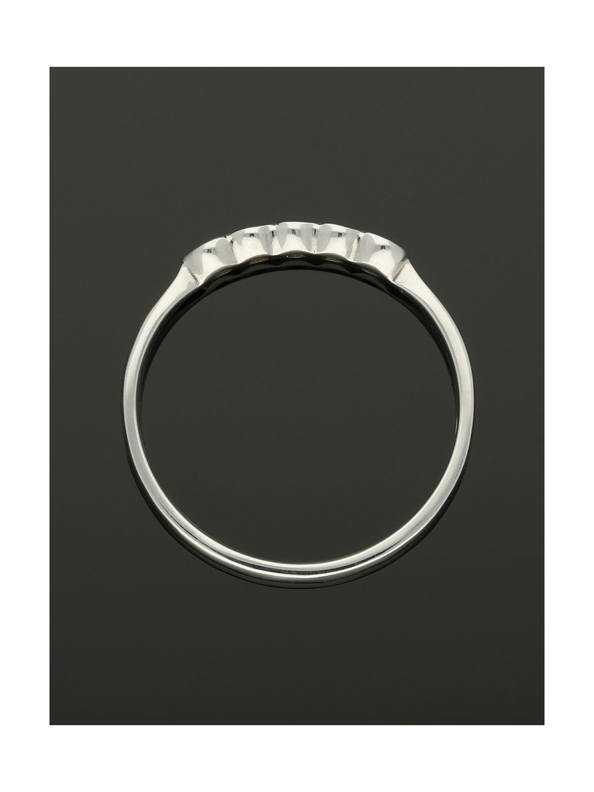 Sapphire & Diamond Five Stone Ring in 9ct White Gold