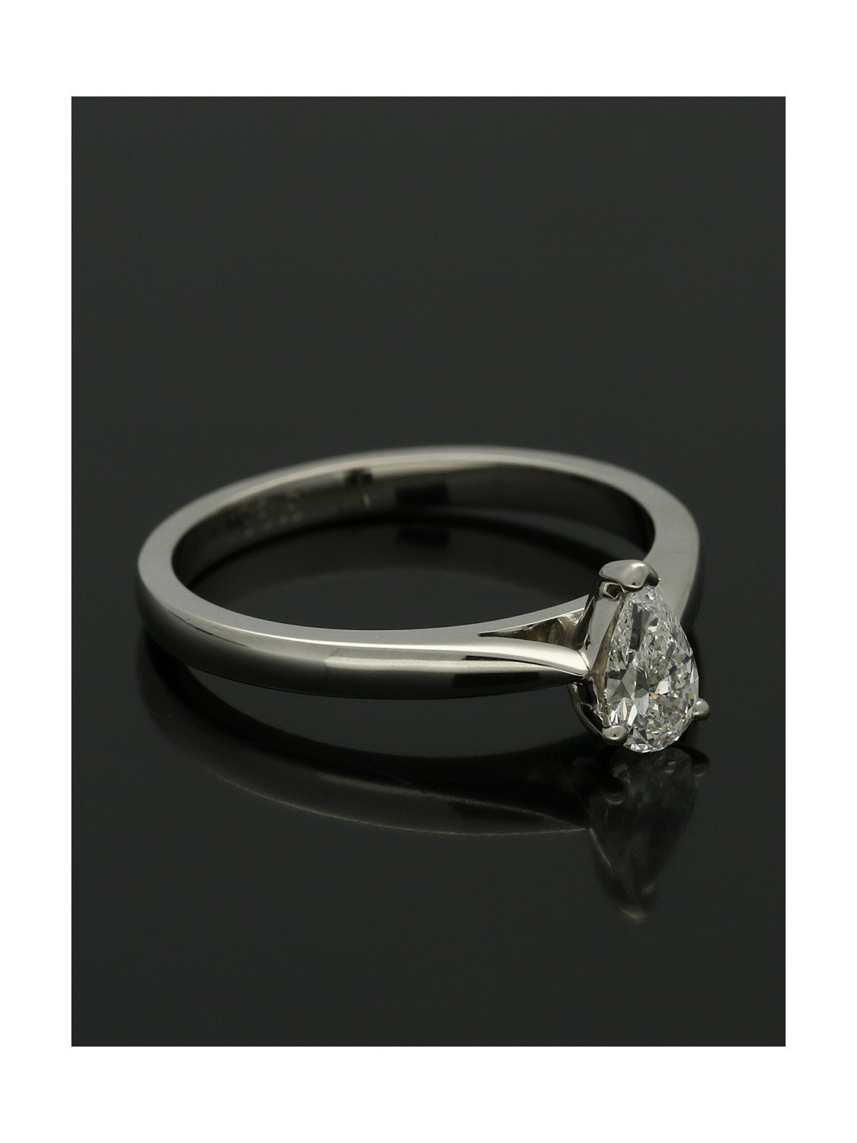 Diamond Solitaire Engagement Ring "The Sophia Collection" Certificated 0.30ct Pear Cut in Platinum