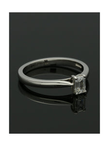 Diamond Solitaire Engagement Ring "The Zara Collection" Certificated 0.40ct Emerald Cut in Platinum