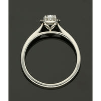 Diamond Halo Engagement Ring 0.54ct Certificated Oval Cut in Platinum