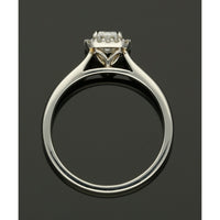 Diamond Halo Engagement Ring 0.70ct Certificated Emerald Cut in Platinum
