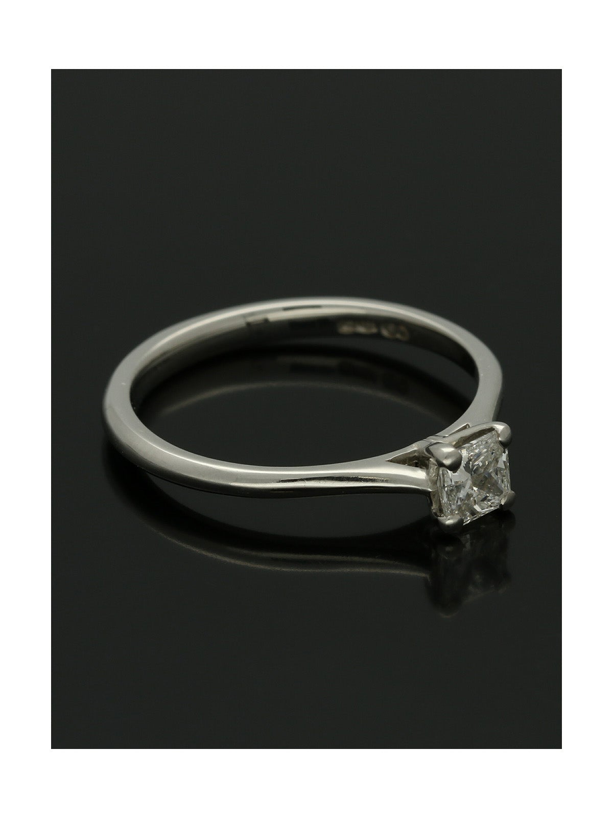 Diamond Solitaire Engagement Ring "The Grace Collection" 0.40ct Princess Cut in Platinum