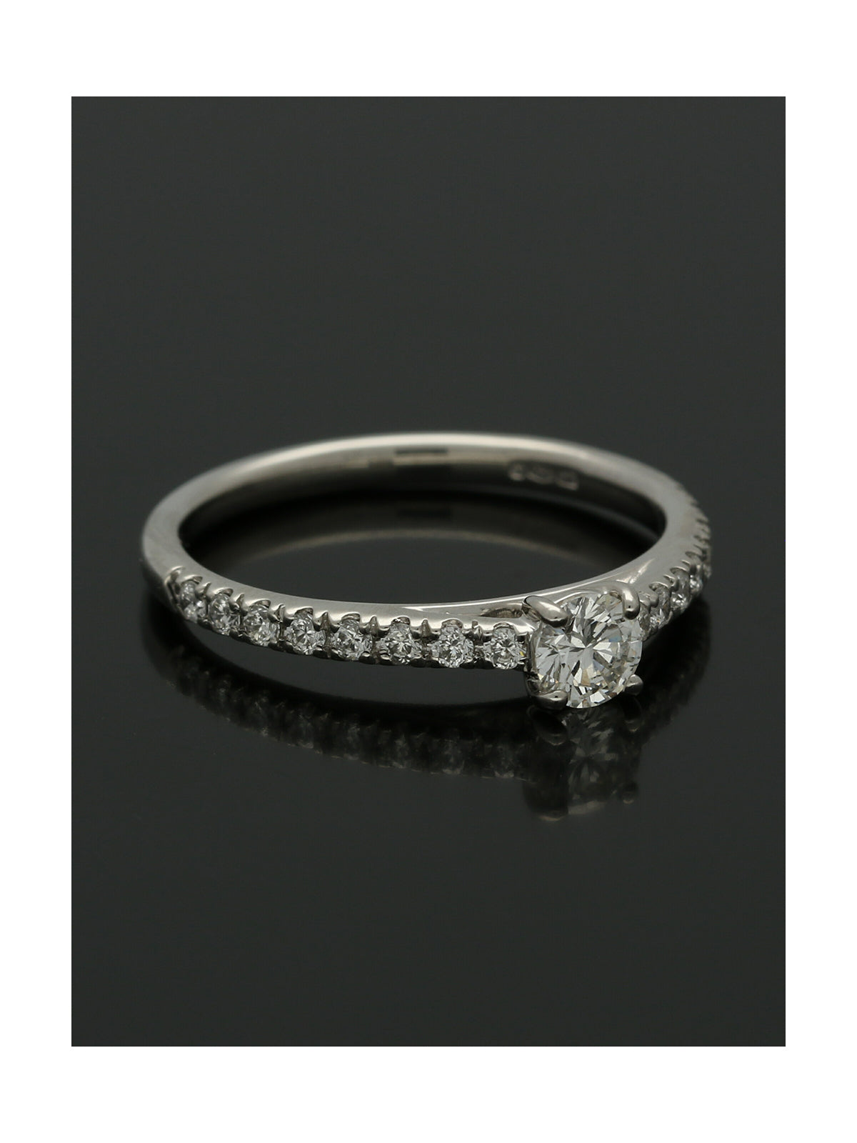 Diamond Solitaire Engagement Ring "The Catherine Collection" 0.25ct Round Brilliant Cut in Platinum with Diamond Shoulders