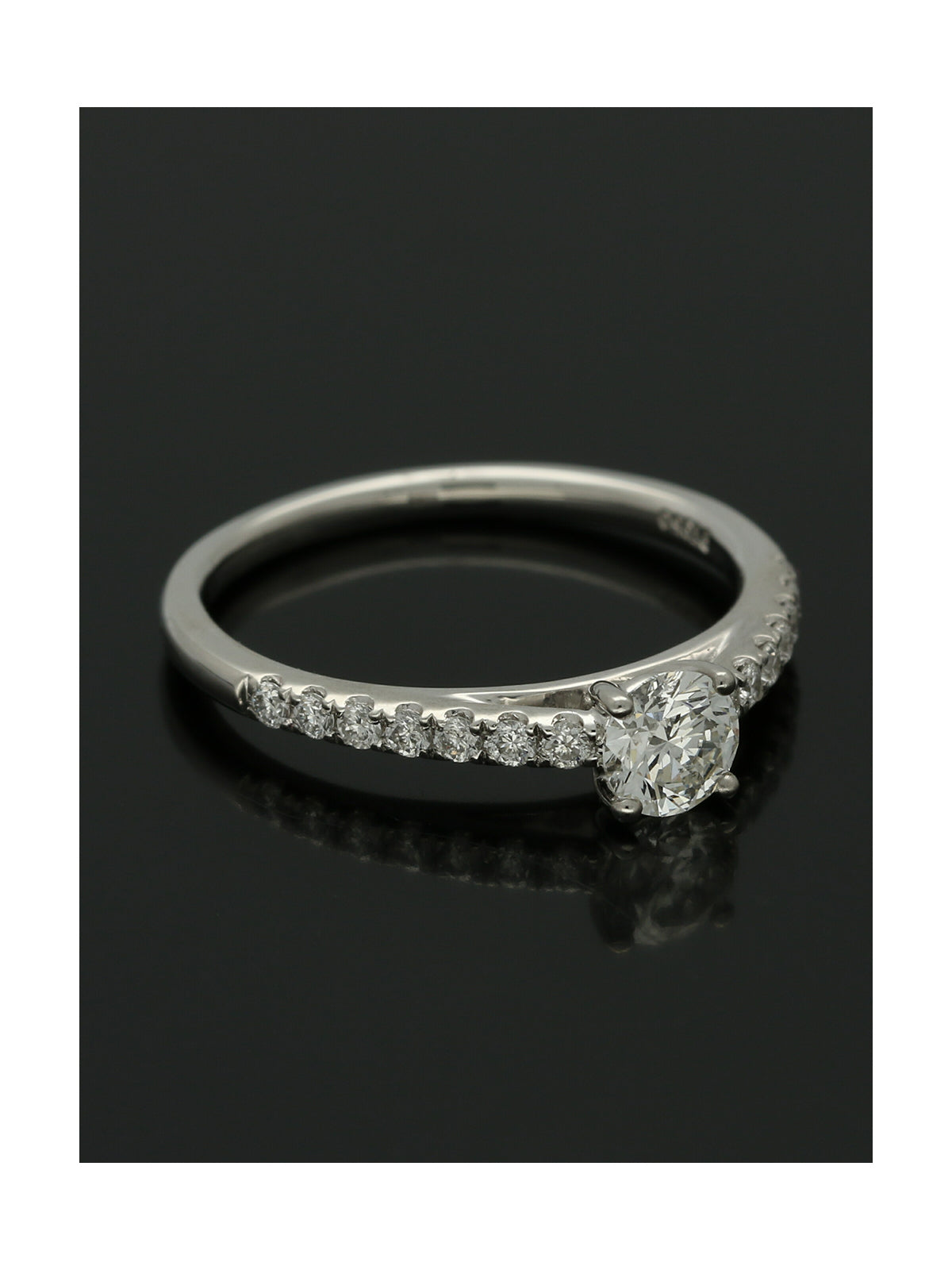 "The Catherine Collection" Diamond Solitaire Engagement Ring 0.40ct in Platinum with Diamond Set Shoulders