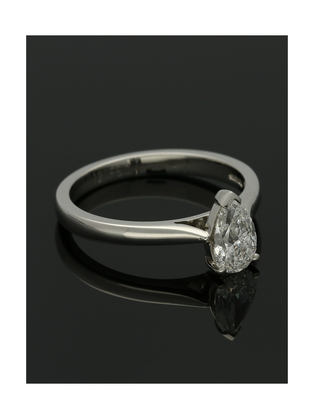 Diamond Solitaire Engagement Ring "The Sophia Collection" Certificated 0.70ct Pear Cut in Platinum