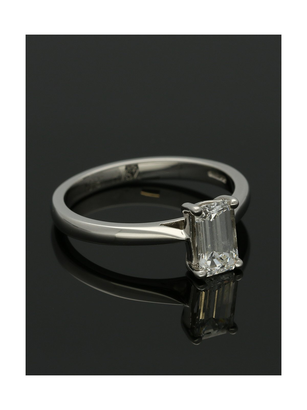 Diamond Solitaire Engagement Ring "The Zara Collection" Certificated 0.90ct Emerald Cut in Platinum
