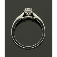 Diamond Halo Engagement Ring 0.50ct Certificated Oval Cut in Platinum