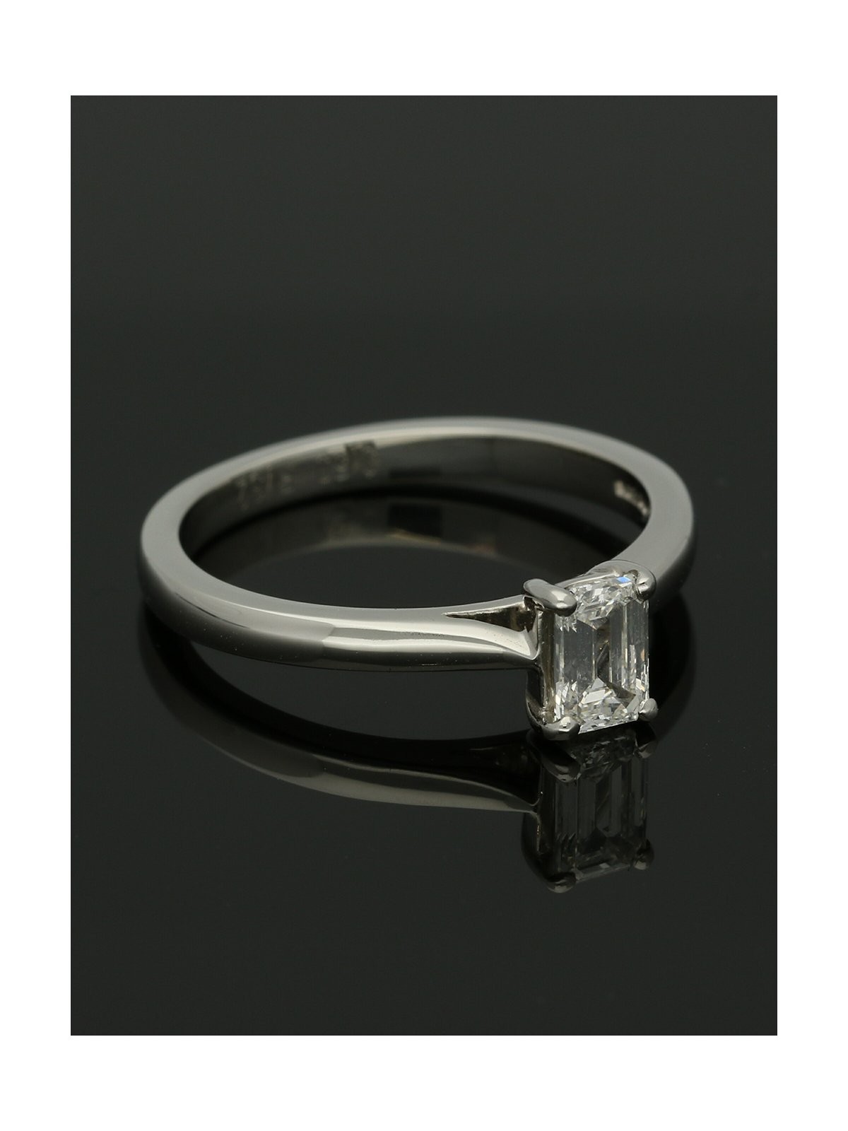 Diamond Solitaire Engagement Ring "The Zara Collection" Certificated 0.50ct Emerald Cut in Platinum