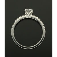 Diamond Solitaire Engagement Ring 0.50ct Round Brilliant Cut in Platinum with Diamond Shoulders