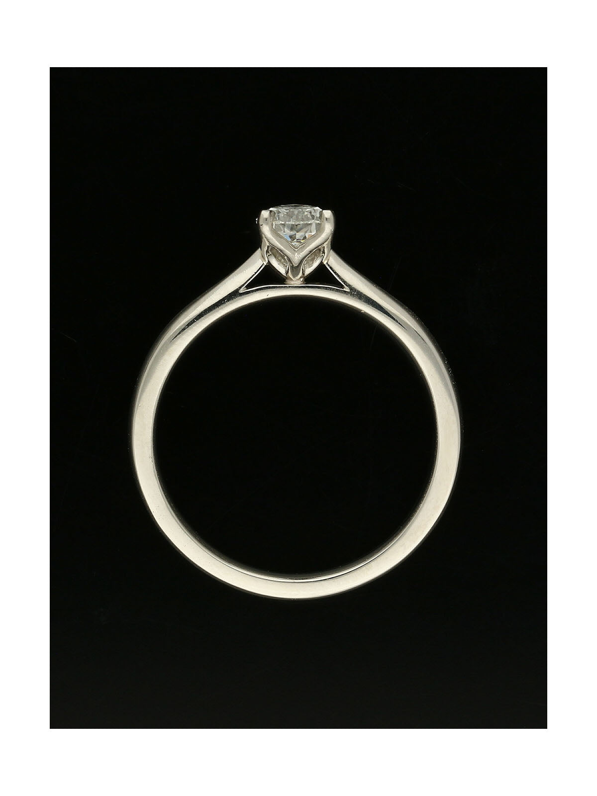 Diamond Solitaire Engagement Ring 0.50ct Certificated Pear Cut in Platinum