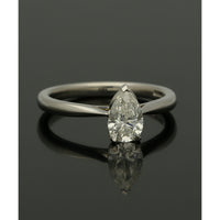 Diamond Solitaire Engagement Ring 0.70ct Certificated Pear Cut in Platinum