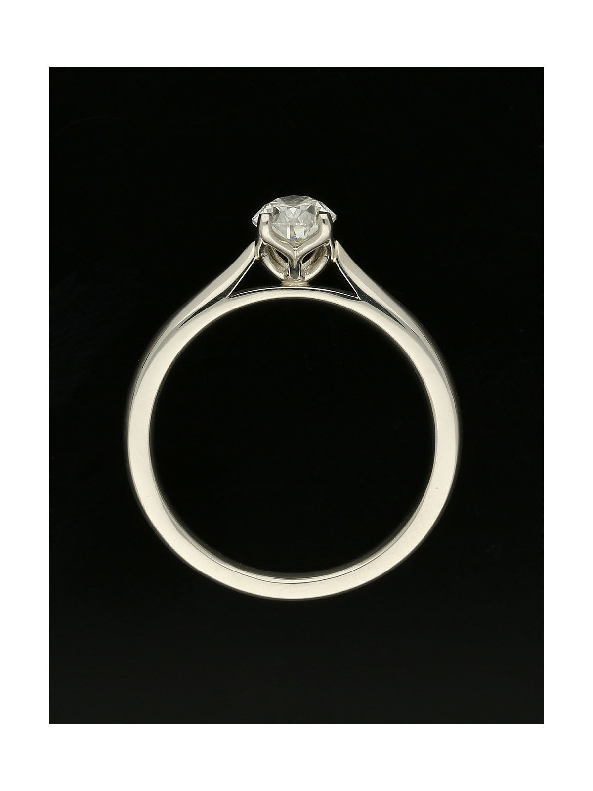 Diamond Solitaire Engagement Ring 0.70ct Certificated Pear Cut in Platinum
