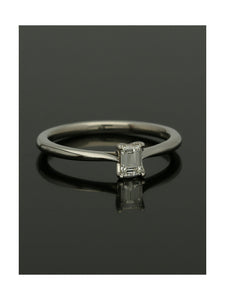 Diamond Solitaire Engagement Ring 0.25ct Emerald Cut in Platinum