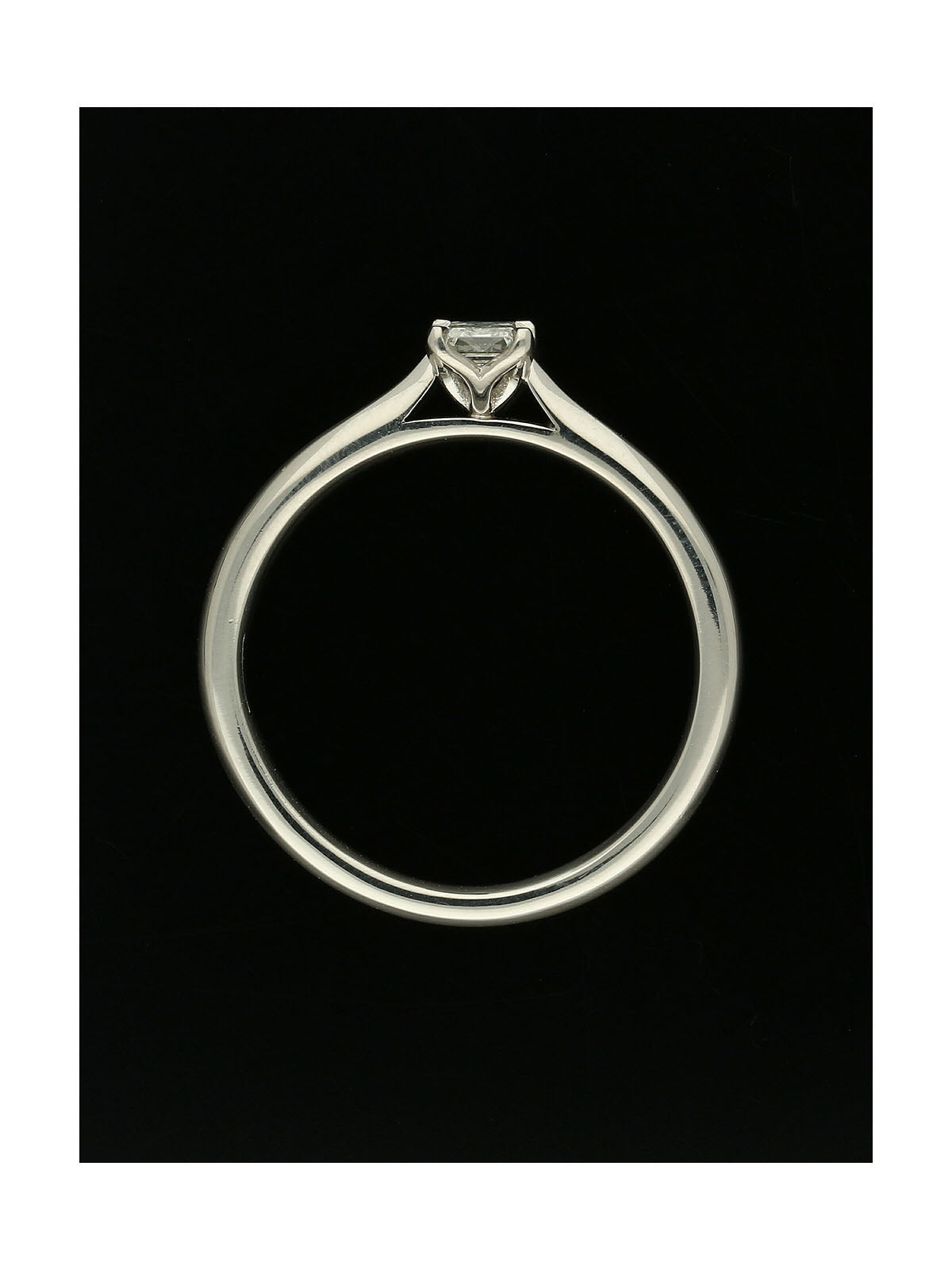 Diamond Solitaire Engagement Ring 0.25ct Emerald Cut in Platinum
