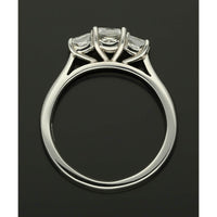 Three Stone Diamond Ring 1.00ct Certificated Princess Cut in Platinum