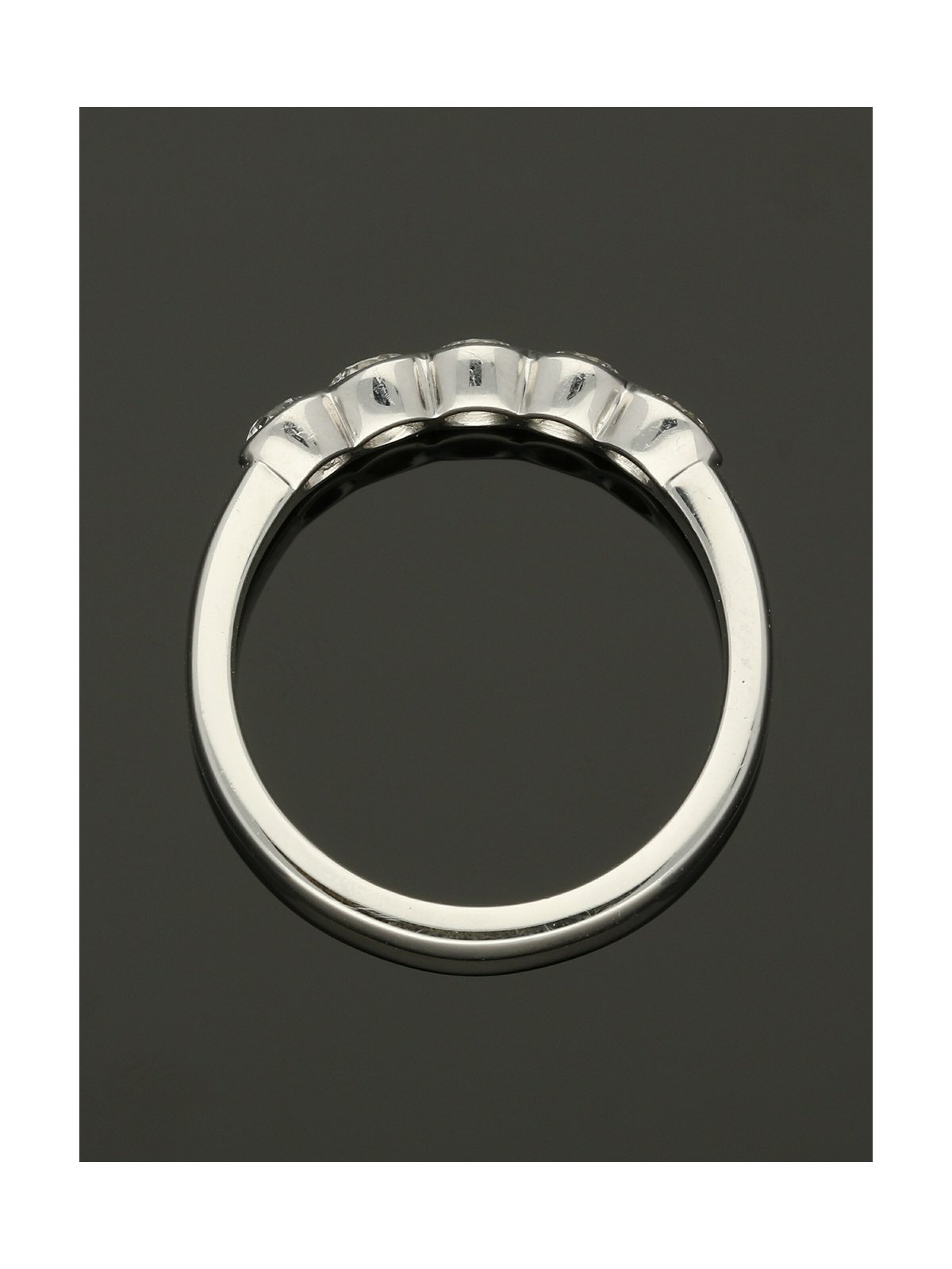 Five Stone Diamond Ring 0.81ct Round Brilliant Cut in Platinum