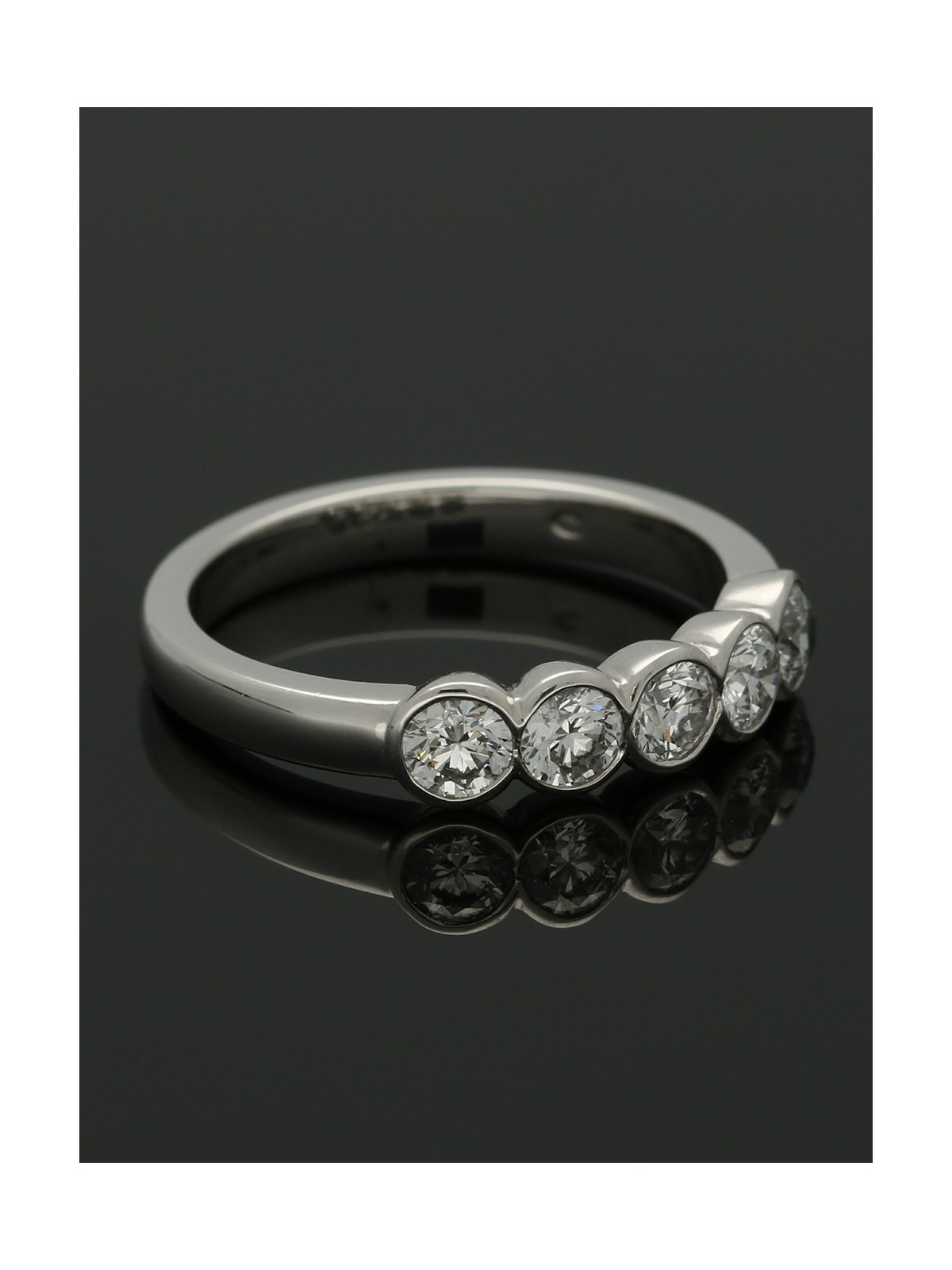 Five Stone Diamond Ring 0.81ct Round Brilliant Cut in Platinum