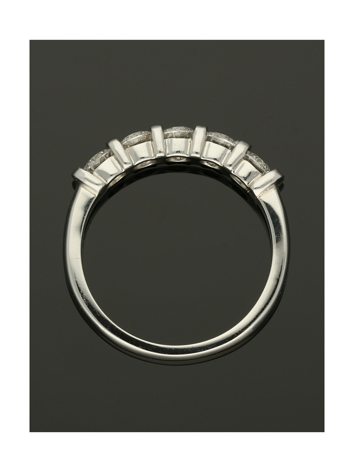 Five Stone Diamond Ring 1.02ct Round Brilliant Cut in Platinum