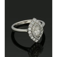 Diamond Cluster Ring 0.72ct Marquise & Round Brilliant Cut in Platinum