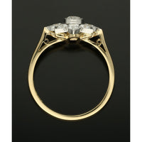 Diamond Cluster Ring 0.80ct Round Brilliant Cut in 18ct Yellow Gold & Platinum