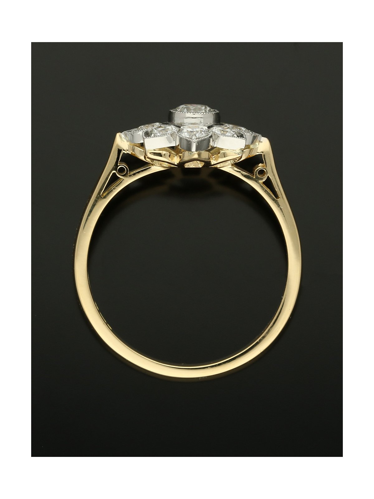Diamond Cluster Ring 0.80ct Round Brilliant Cut in 18ct Yellow Gold & Platinum