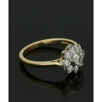 Diamond Cluster Ring 0.40ct Round Brilliant Cut in 18ct Yellow Gold and Platinum