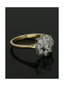 Diamond Cluster Ring 0.53ct Round Brilliant Cut in 18ct Yellow Gold and Platinum