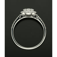 Diamond Cluster Ring 0.72ct Round Brilliant Cut in Platinum