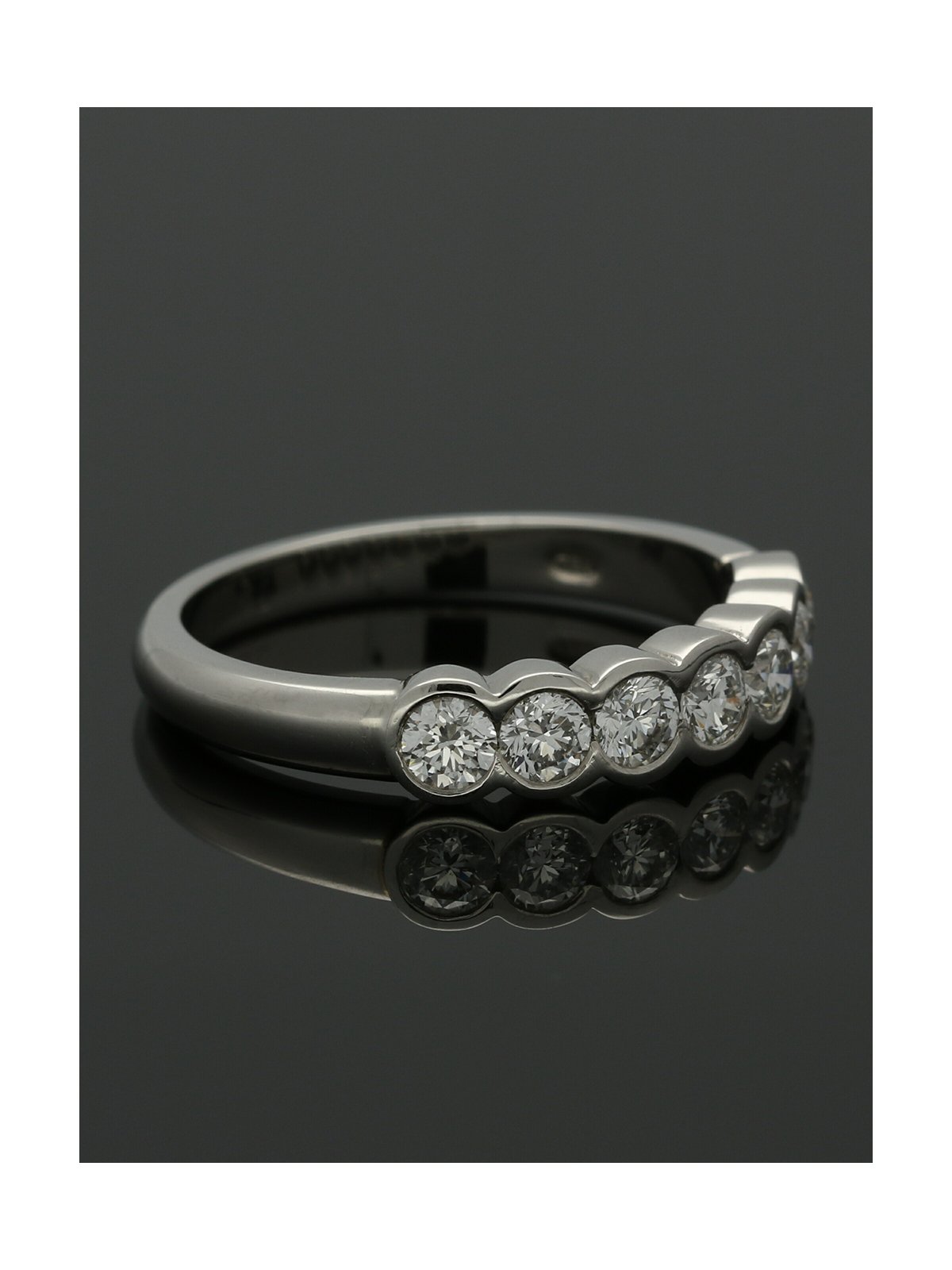 Diamond Half Eternity Ring 0.70ct Round Brilliant Cut in Platinum