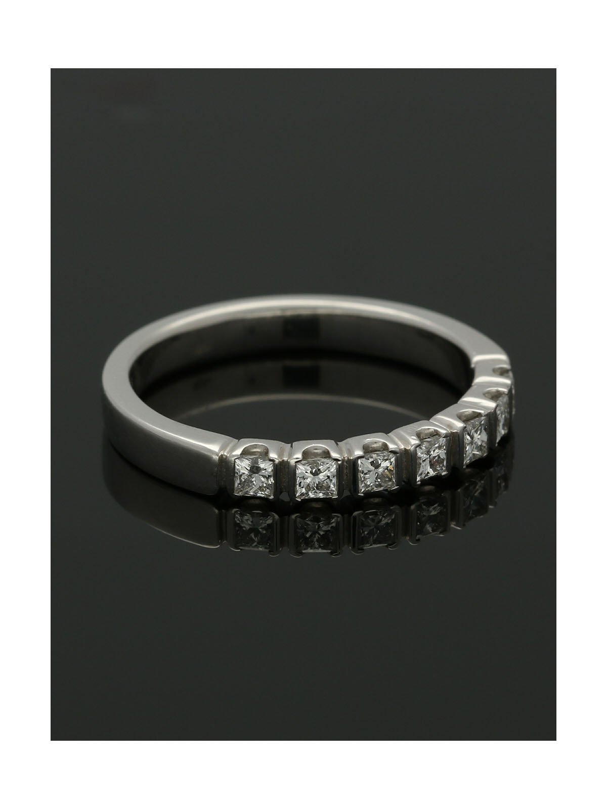 Diamond Half Eternity Ring 0.50ct Princess Cut in Platinum