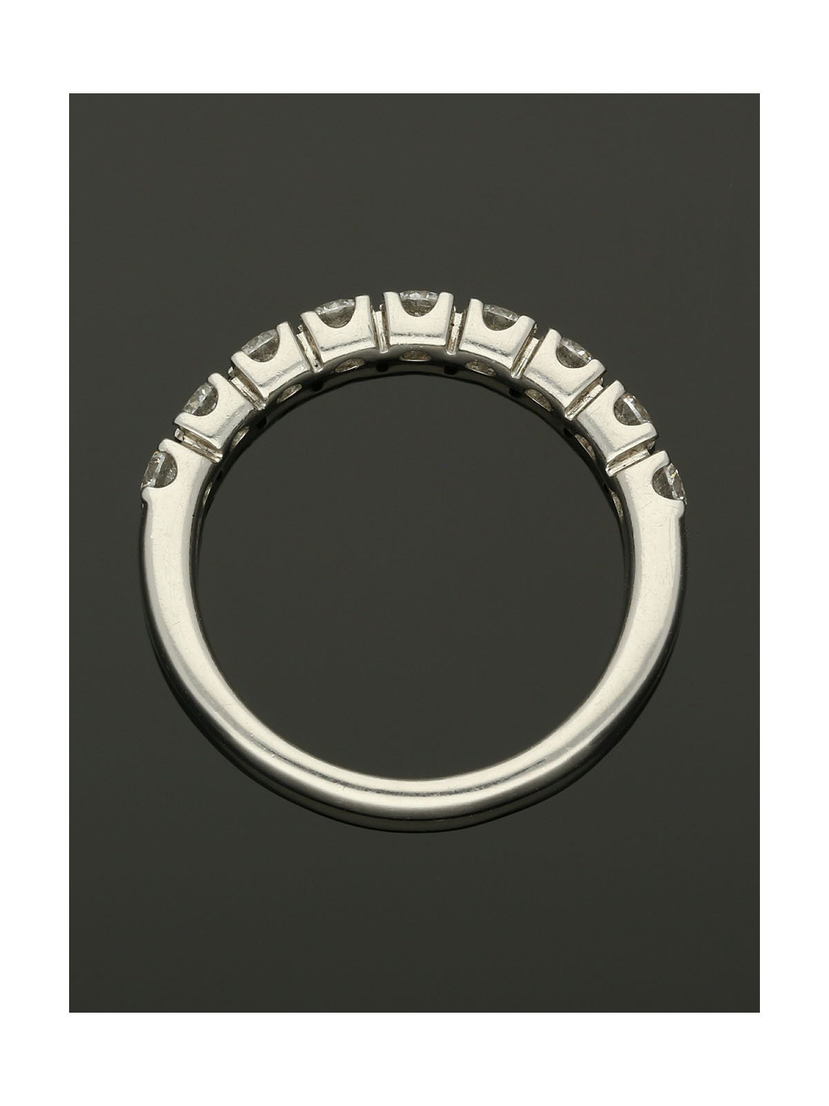 Diamond Half Eternity Ring 0.75ct Round Brilliant Cut in Platinum