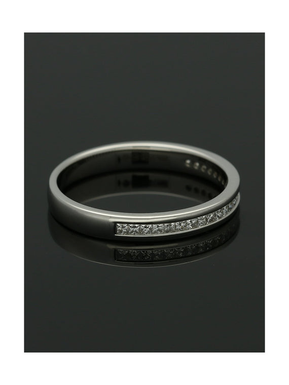 Diamond Half Eternity Ring 0.20ct Princess Cut in Platinum