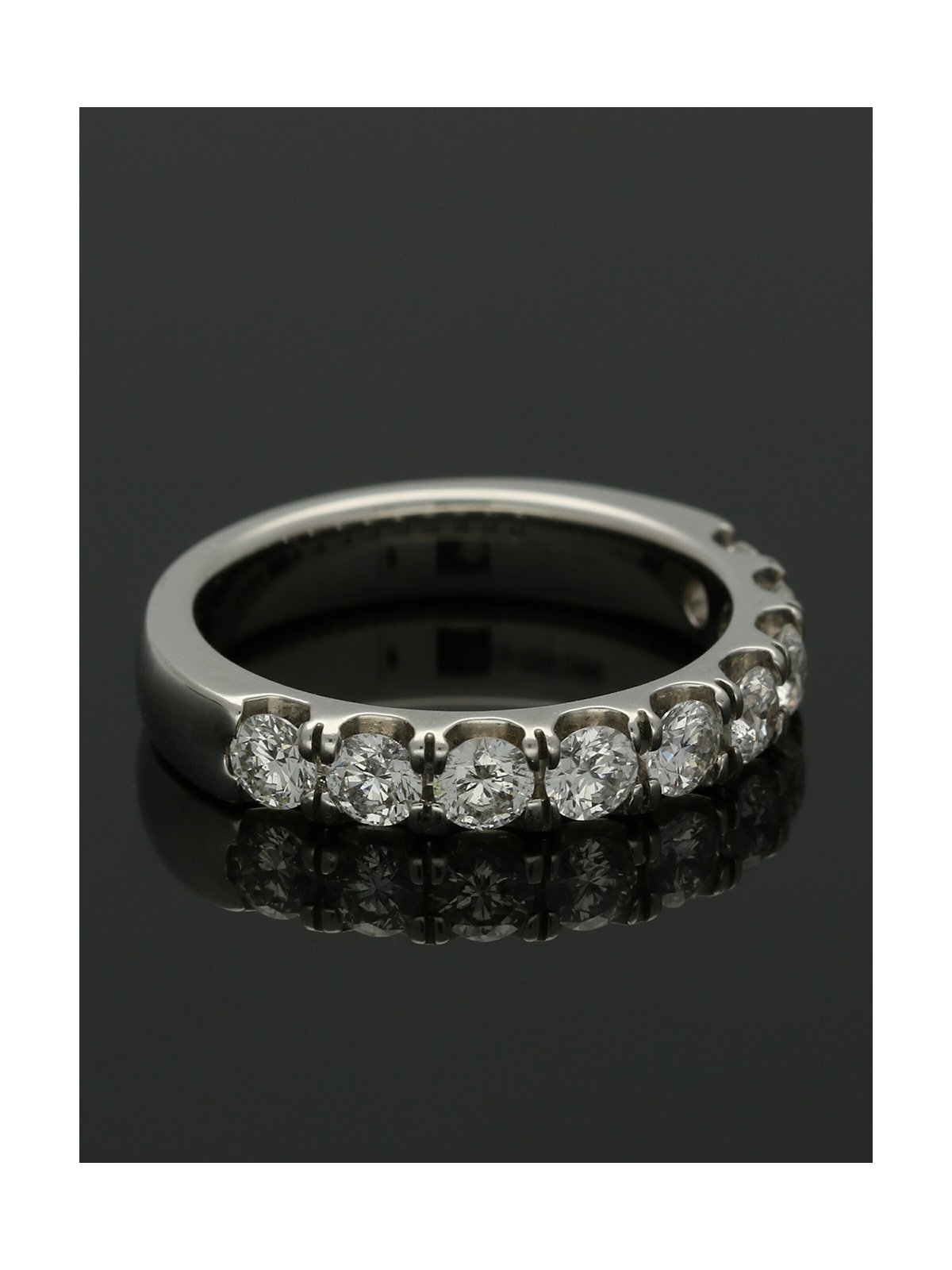 Diamond Half Eternity Ring 1.00ct Round Brilliant Cut in Platinum