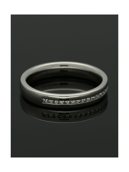 Diamond Half Eternity Ring 0.25ct Princess Cut in Platinum