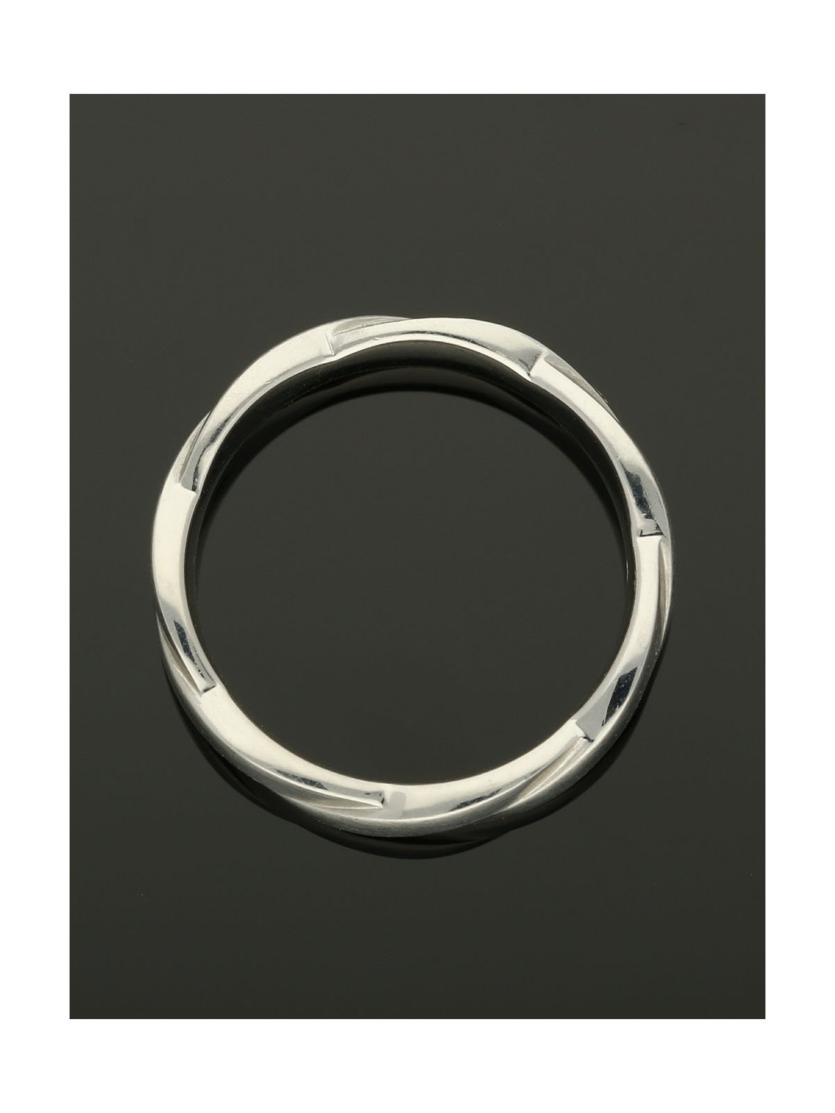Platinum Diamond Set Wave Design Wedding Ring